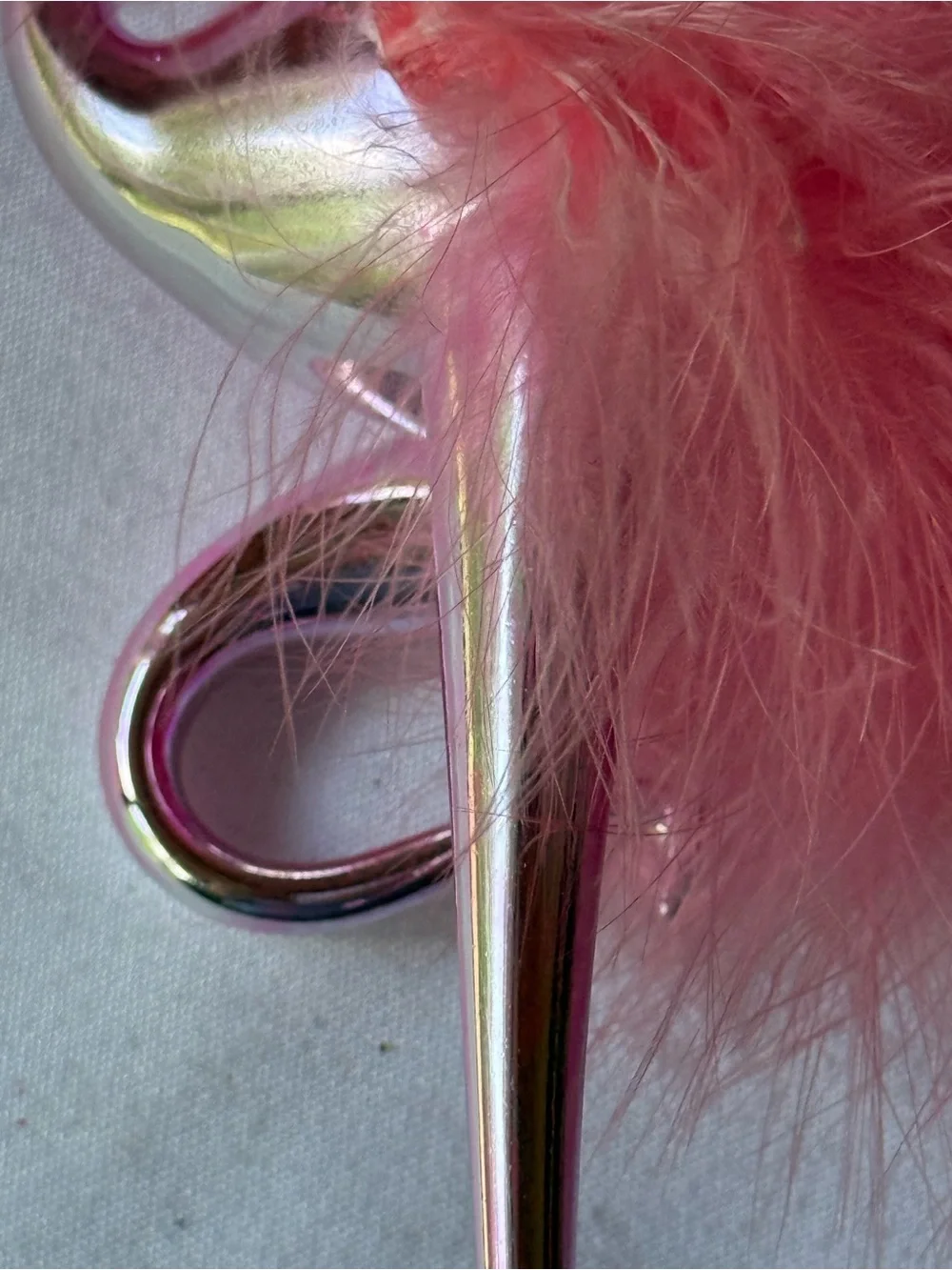 Delicate Pink Flamingo Ornament with Fabulous Pink Feathers